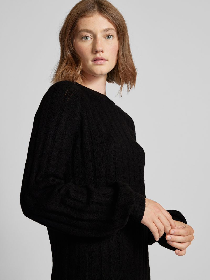 Pieces Gebreide jurk met ballonmouwen model 'MAGGY'
