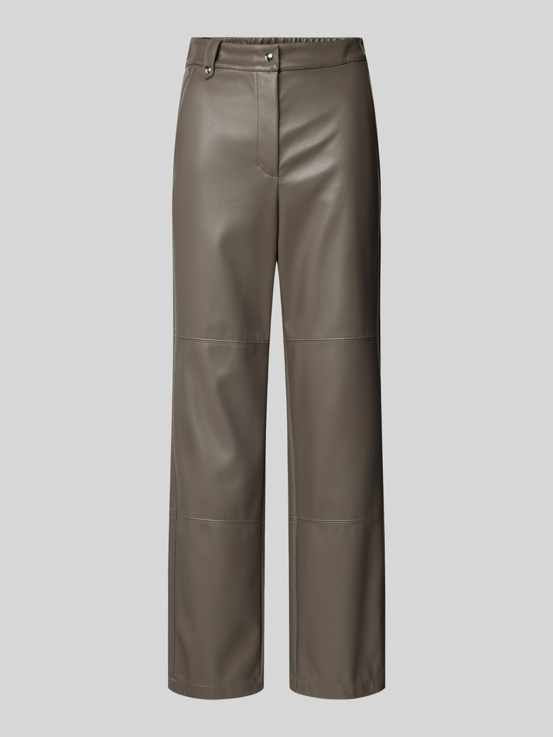 MM Straight fit stoffen broek in leerlook 'STRUZZO'