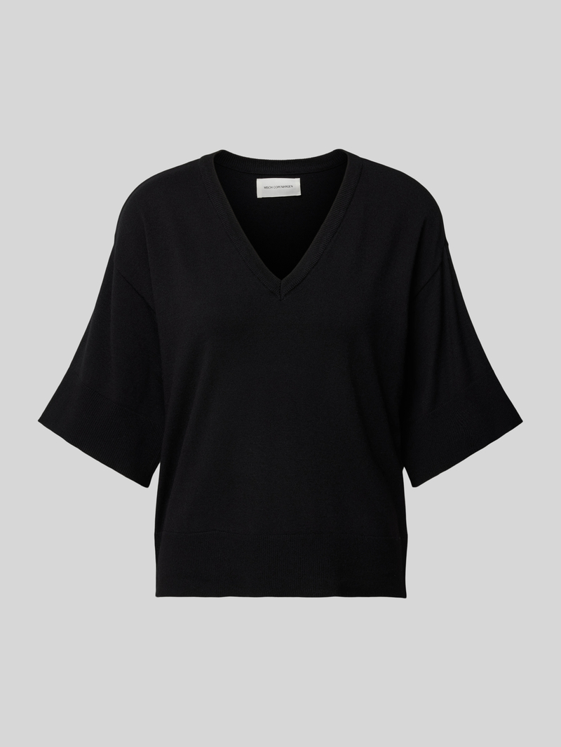 MSCH Copenhagen Oversized T-shirt van viscose met V-hals model 'Eslina'