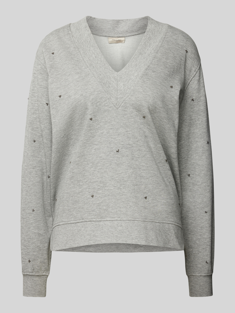 FREE QUENT Sweatshirt met siersteentjes model 'Nice'