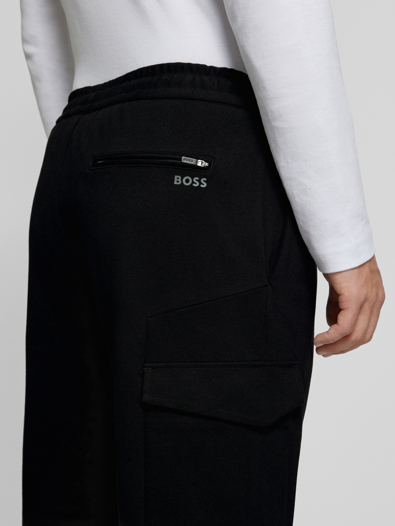 BOSS Green Tapered fit cargobroek met achterzak model 'Urbanex'
