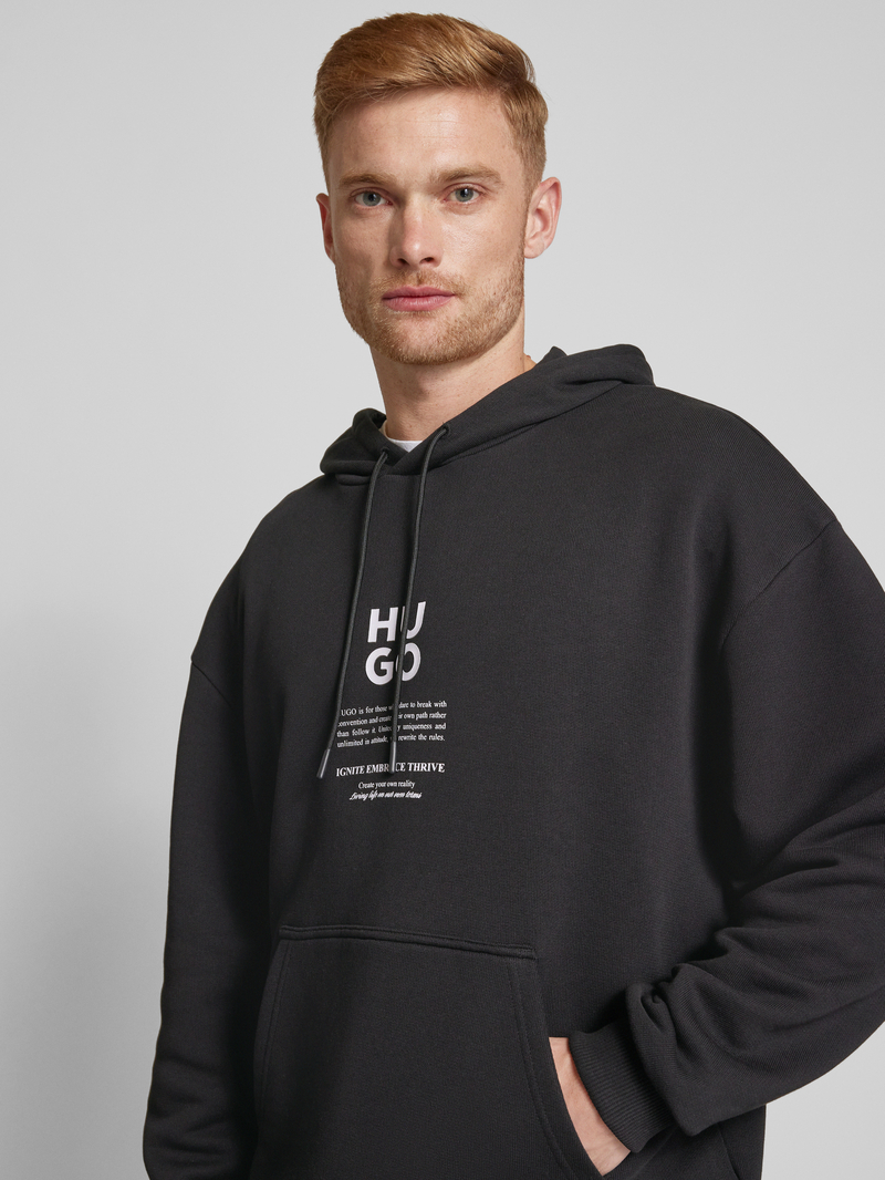 HUGO Hoodie met labelprint model 'Dflohood'