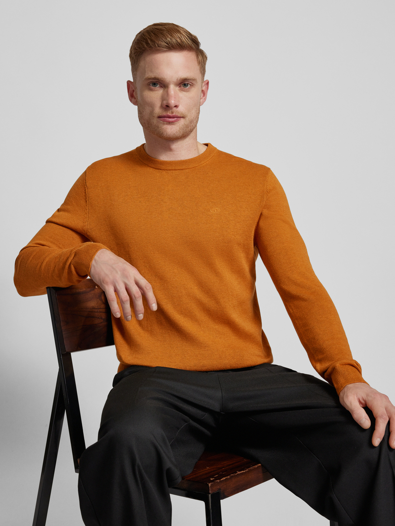 Tom Tailor Pullover met ronde hals van puur katoen