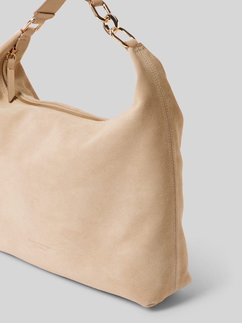 Marc O'Polo Crossbodytas van zacht rundersuède met label in reliëf