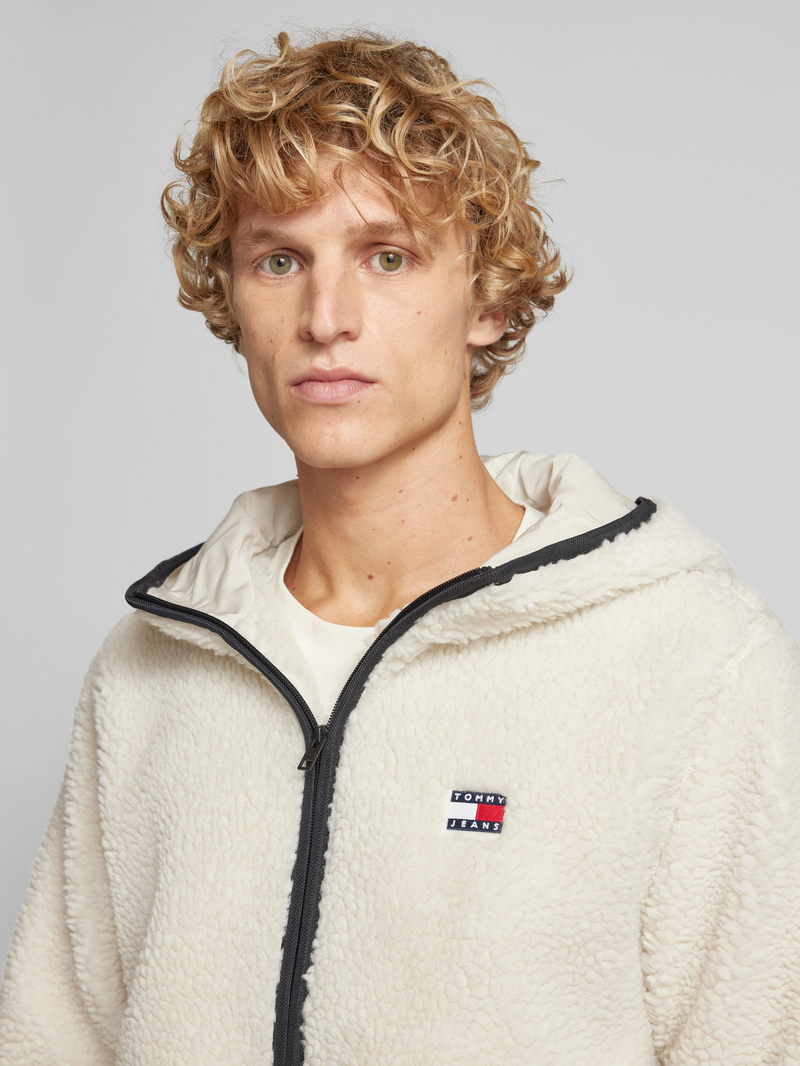 Tommy Jeans Sherpa jacket met labelpatch