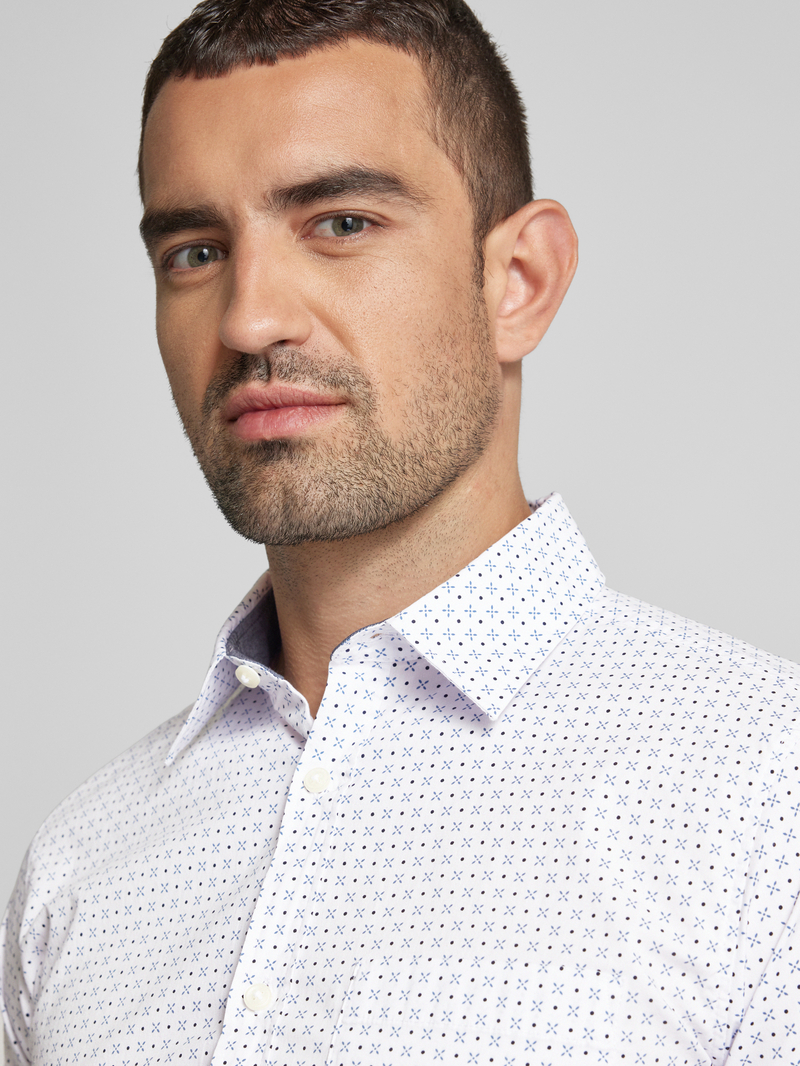 s.Oliver RED LABEL Slim fit vrijetijdsoverhemd van katoenmix