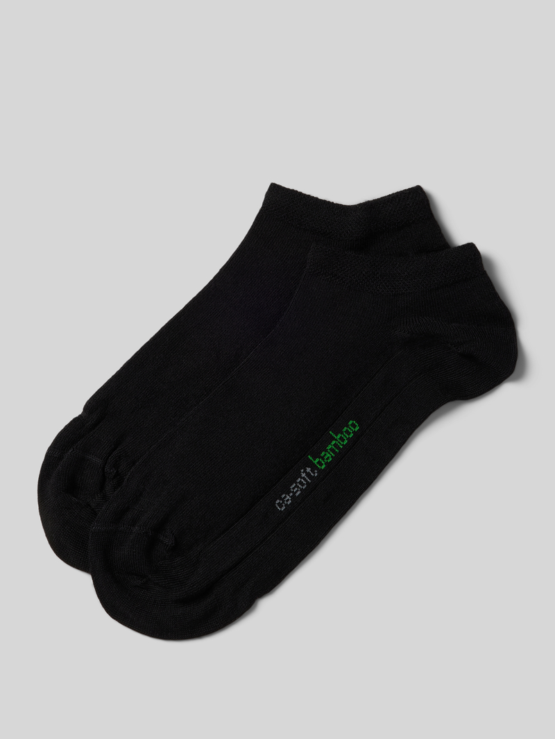 CAMANO Sneakersokken met labelstitching in een set van 2 paar model 'Bamboo'