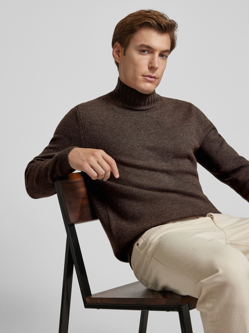 Profuomo Gebreide pullover met ribboorden