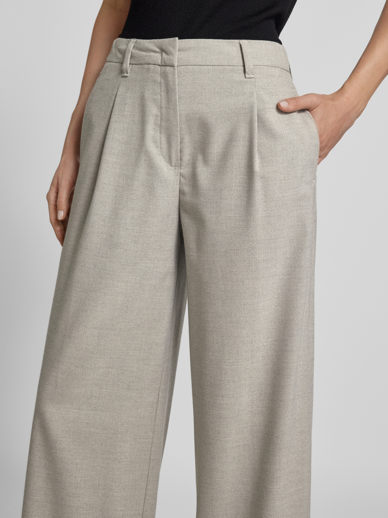 MAC Wide leg stoffen broek met bandplooien model 'Chaja'
