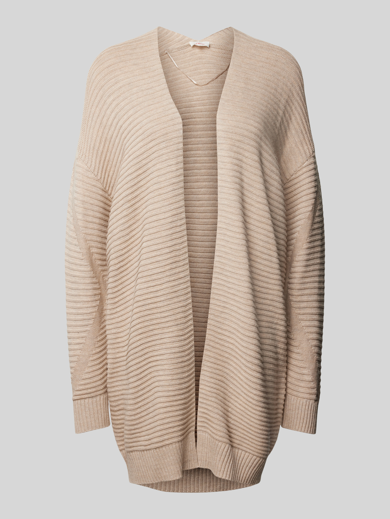 s.Oliver RED LABEL Oversized gebreid jack van katoenmix met Ottomaanse structuur