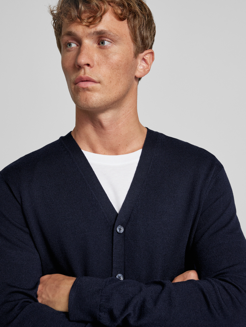 OLYMP Level Five Slim fit gebreid jack met knoopsluiting