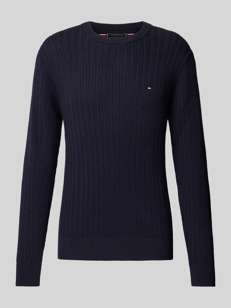 Tommy Hilfiger Slim fit gebreide pullover met visgraatstructuur