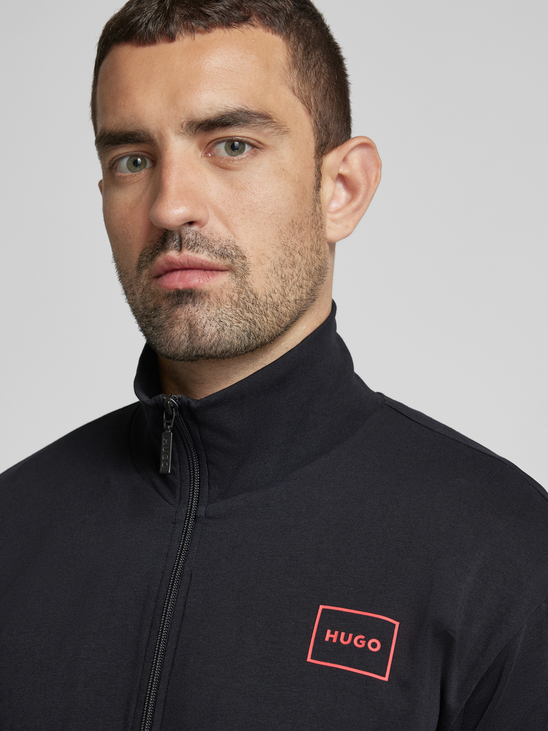 HUGO Sweatjack met labelprint model 'Laze'