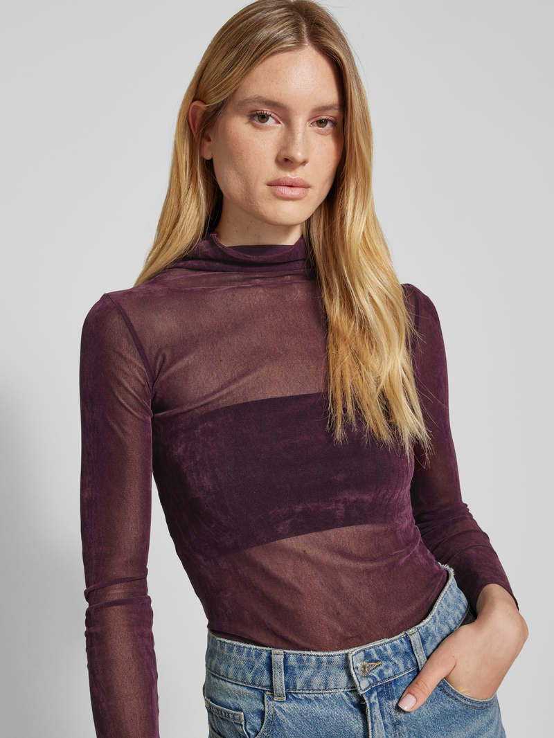 LUISA CERANO Shirt met lange mouwen in semi-transparant design