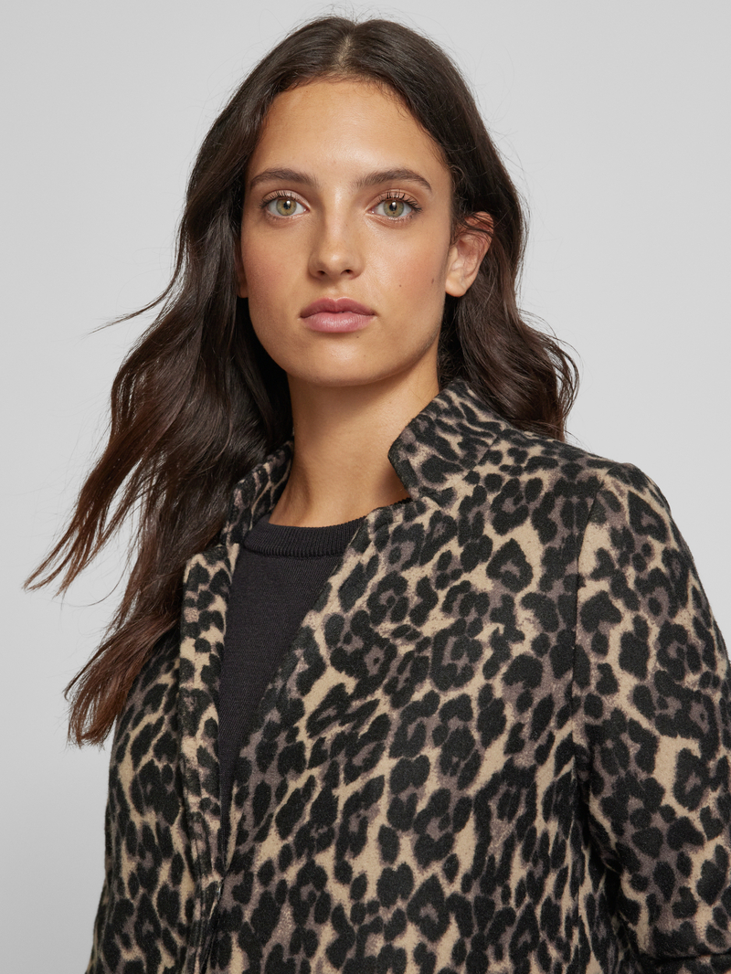 Vero Moda Straight fit lange jas met opstaande kraag model 'BRUSHEDKATRINELEO'