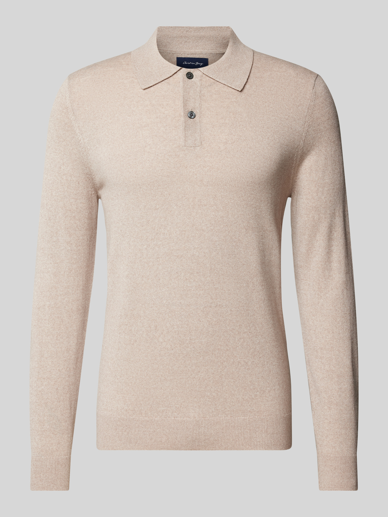 Christian Berg Men Slim fit gebreide pullover met polokraag