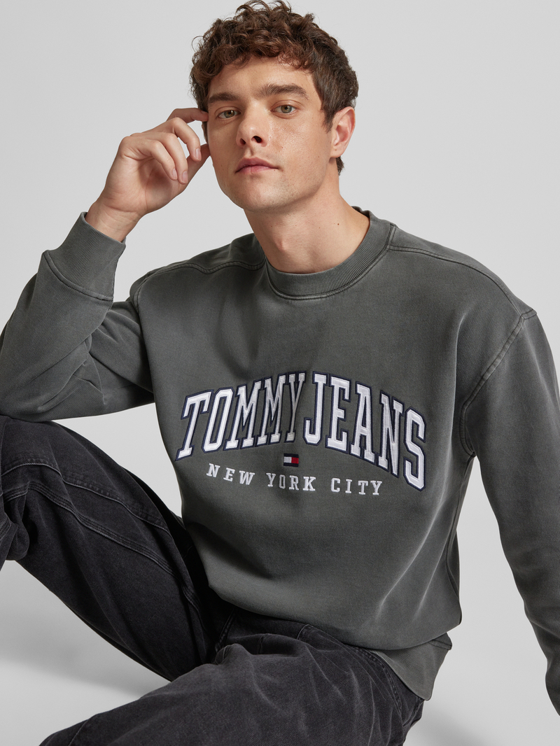 Tommy Jeans Relaxed fit sweatshirt met labelstitching