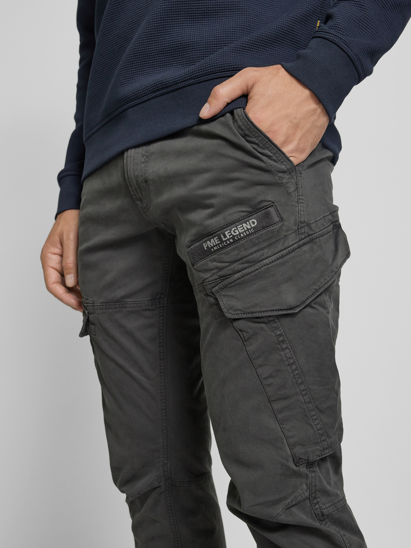 PME Legend Slim fit cargobroek met labeldetail model 'NORDROP'