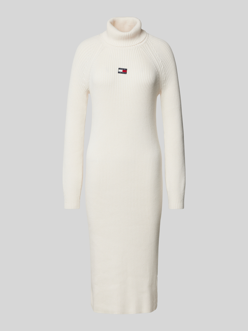 Tommy Jeans Gebreide jurk met col en labelpatch