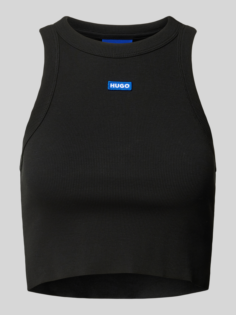Hugo Blue Tanktop met labeldetail