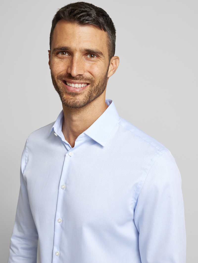 Jake*s Slim fit zakelijk overhemd van puur katoen