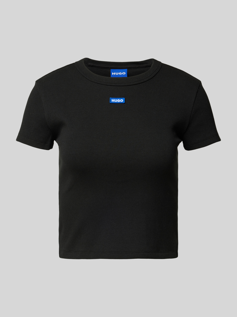 Hugo Blue Kort T-shirt met labeldetail