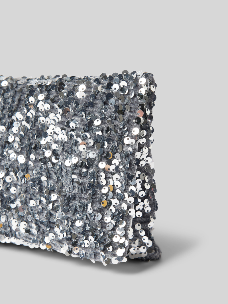 abro Leren clutch met pailletten