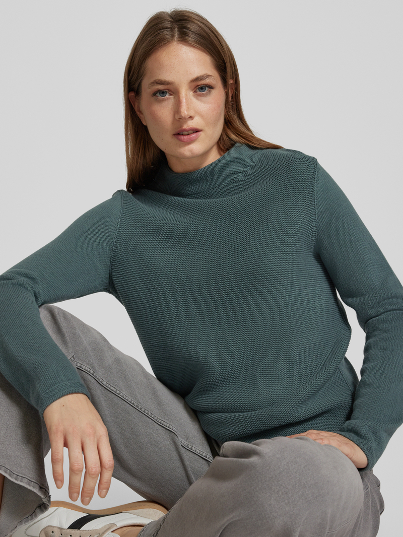 Marc O'Polo Slim fit gebreide pullover van hoogwaardig katoen met fijn averecht tricot