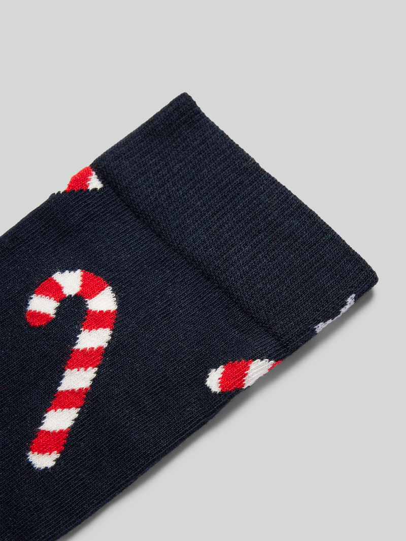 Happy Socks Sokken met labelstitching model 'Candy Cane'