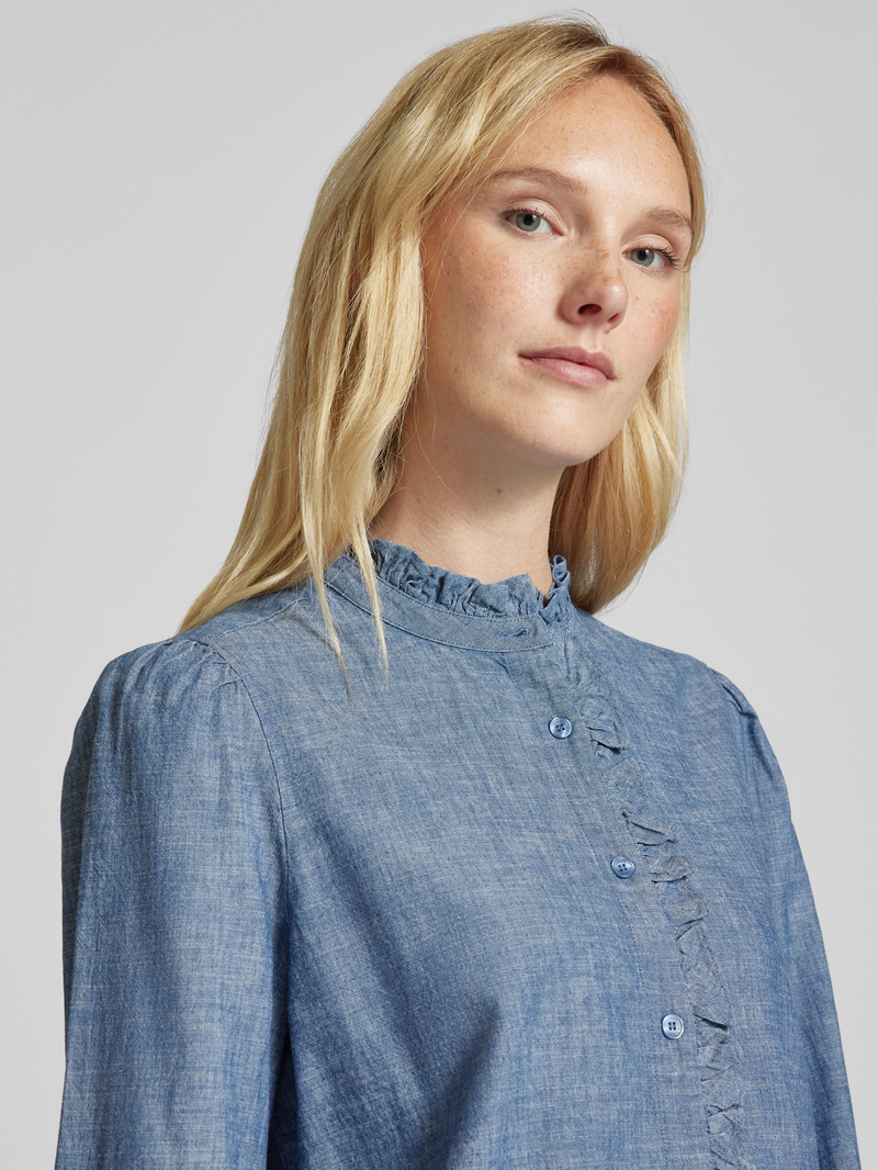Tommy Hilfiger Overhemdblouse met opstaande kraag model 'CHAMBRAY'