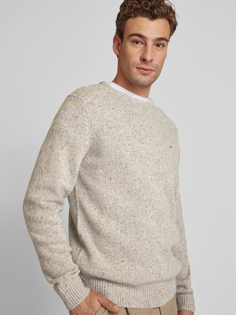 FYNCH-HATTON Gebreide pullover van wolmix met ronde hals