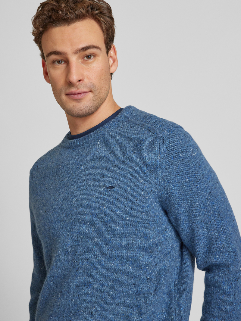 FYNCH-HATTON Gebreide pullover van wolmix met ronde hals