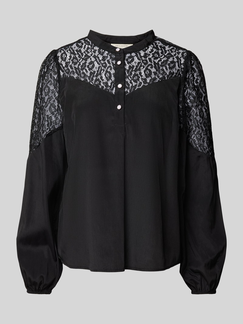 FREE/QUENT Regular fit blouse met gehaakt kant, model 'VIALU'