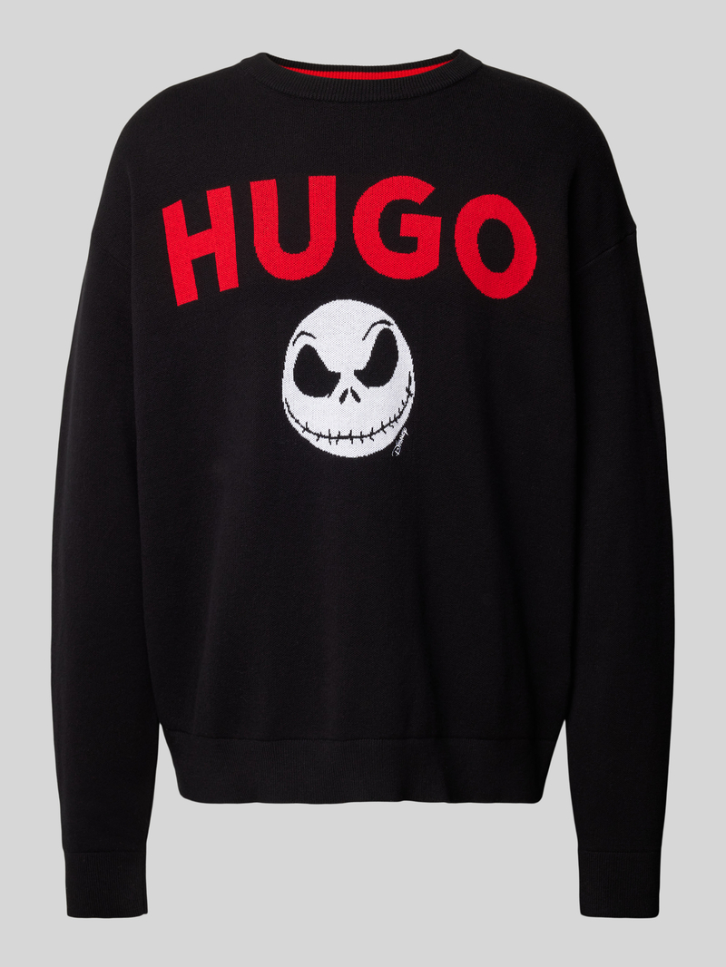 HUGO Gebreide pullover met ribboorden