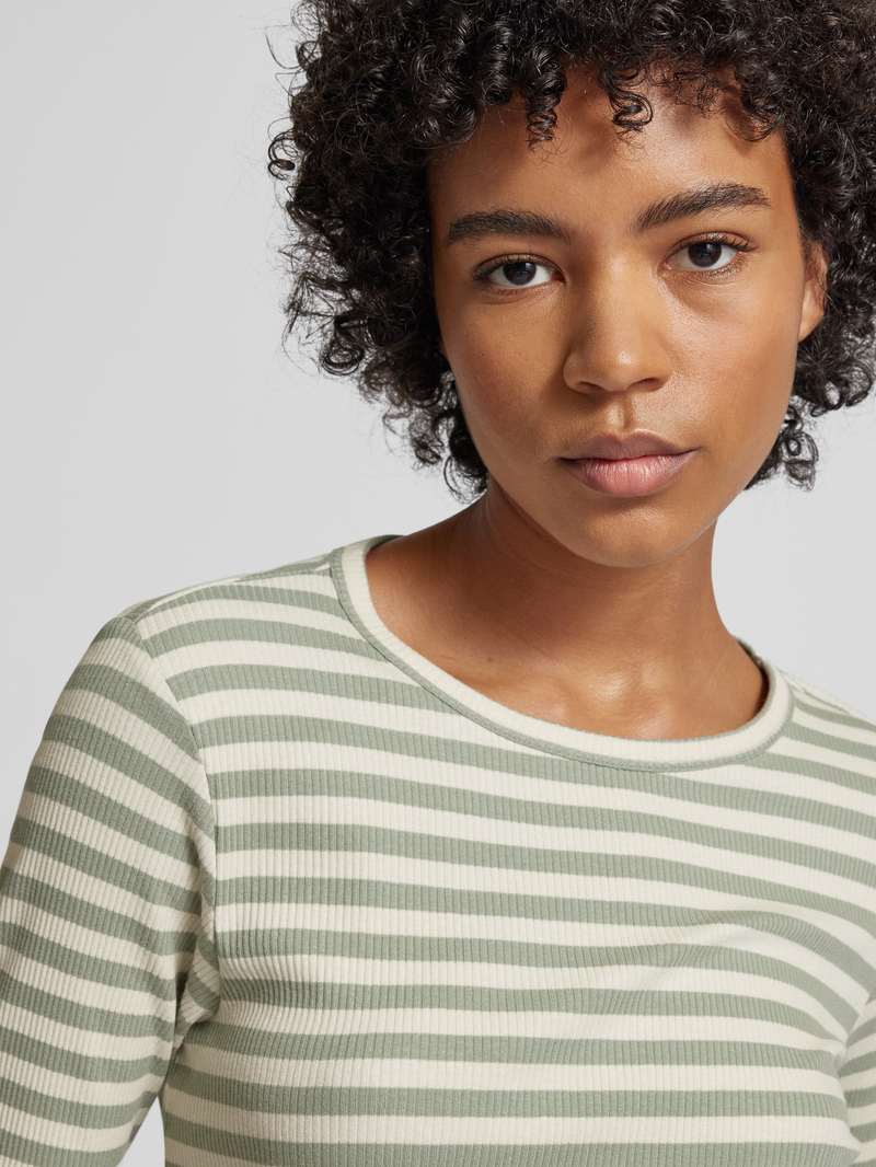 QS Shirt met lange mouwen en fijnrib