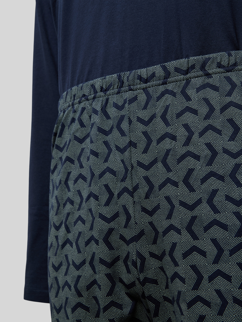 Schiesser Pyjama met geribde V-hals