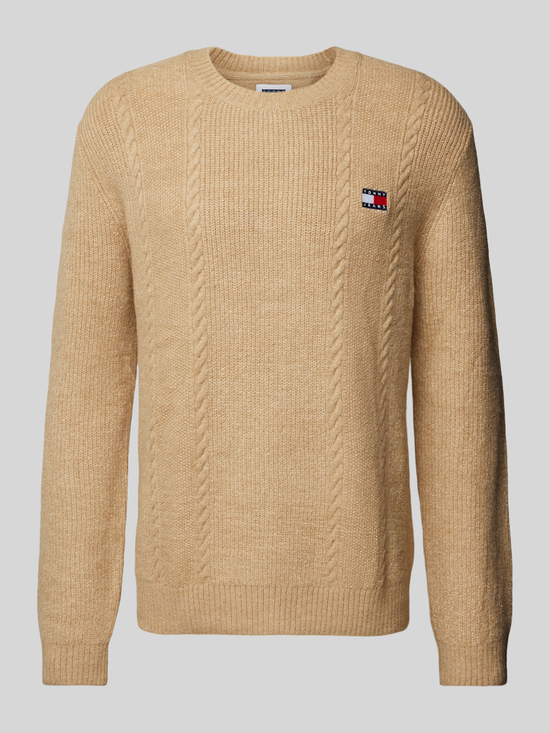 Tommy Jeans Gebreide pullover met kabelpatroon model 'SLIM CABLE'
