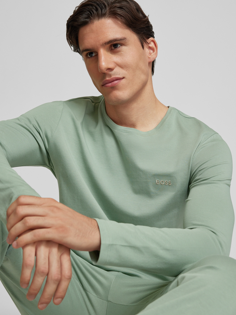 Boss Shirt met lange mouwen en labelstitching model 'Mix&Match'