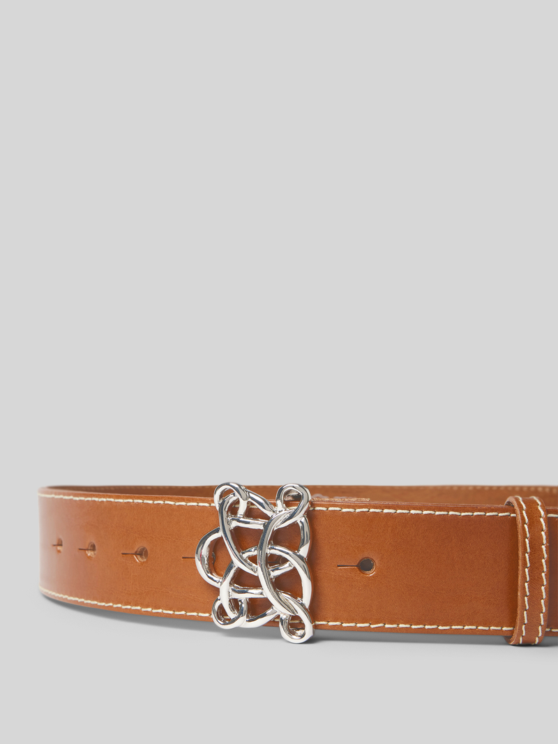 Vanzetti Leren riem met applicatie