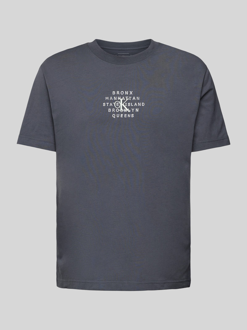 Calvin Klein Jeans T-shirt met logostitching model 'NYC STAMP'