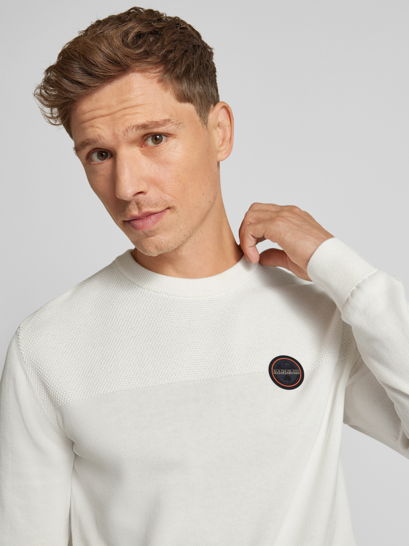 Napapijri Gebreide pullover met labelstitching model 'DERRI'