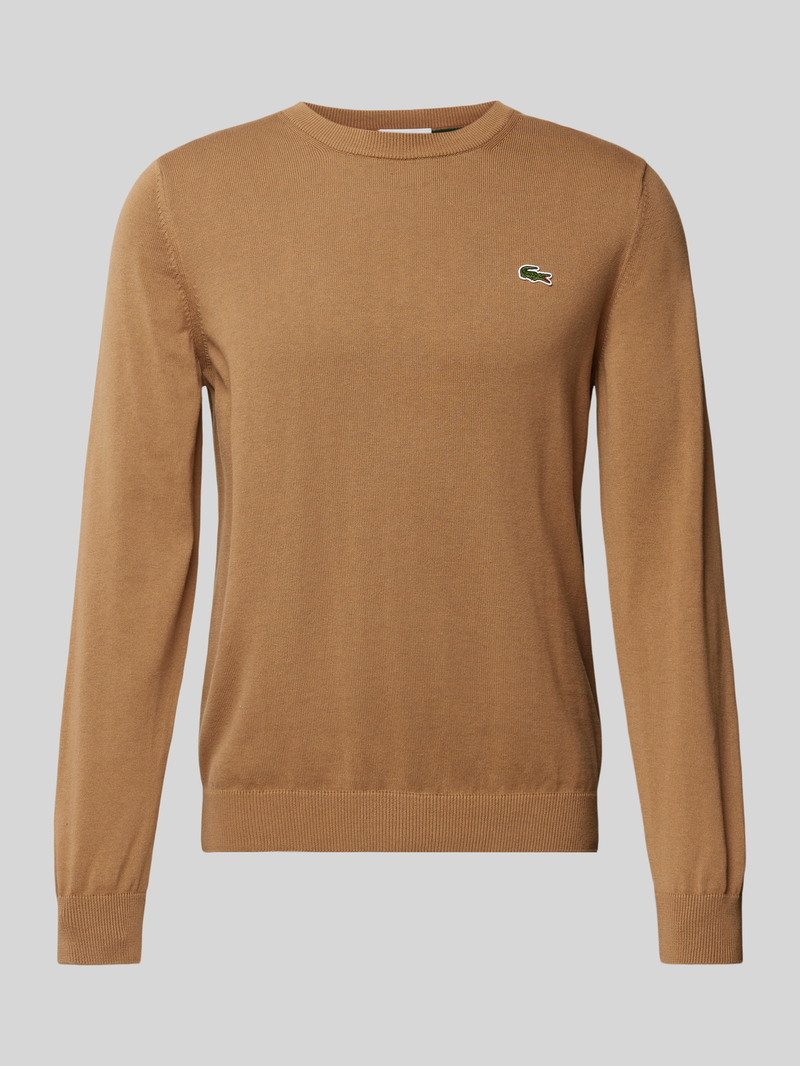 Lacoste Gebreide pullover met logopatch
