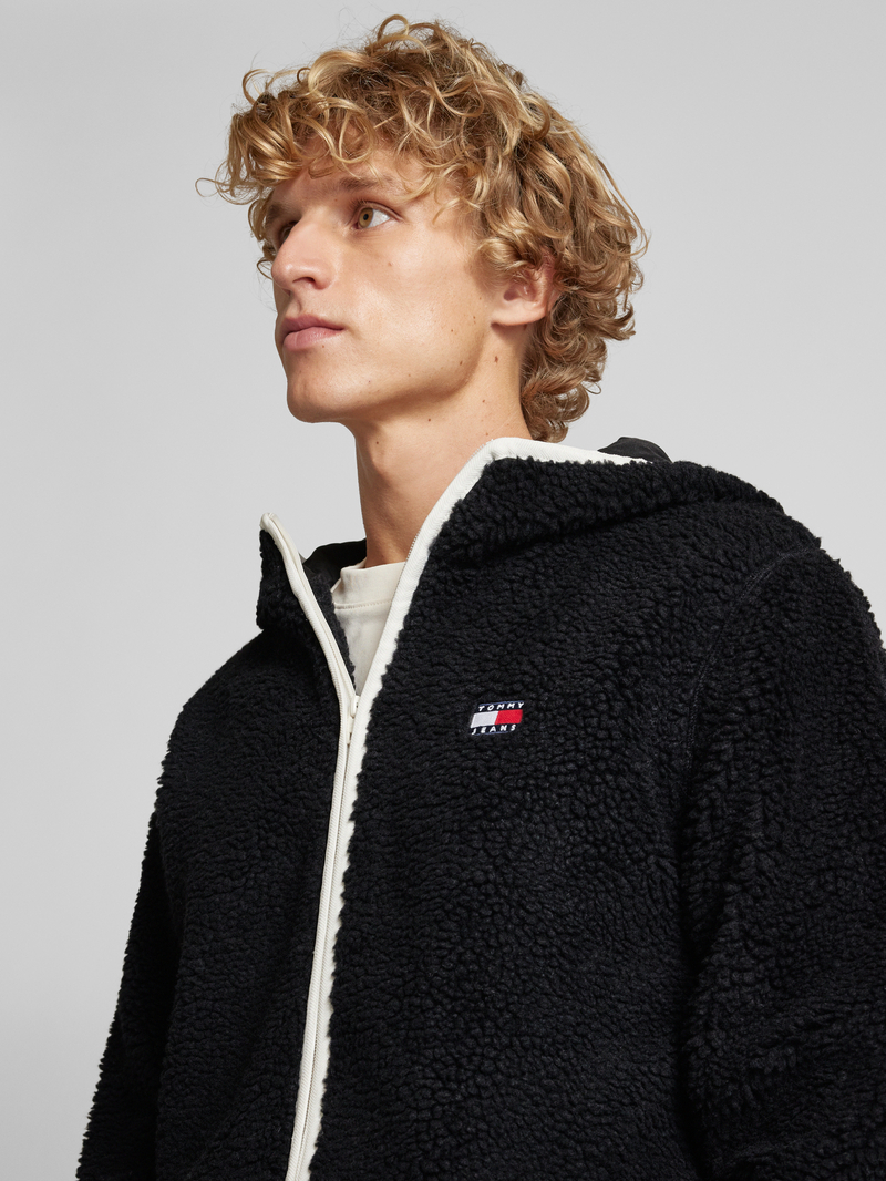 Tommy Jeans Sherpa jacket met labelpatch
