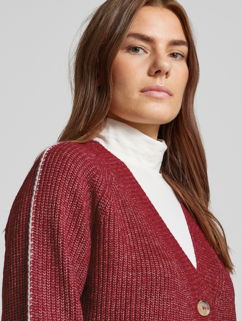 s.Oliver RED LABEL Regular fit gebreid jack van wolmix met contraststrepen