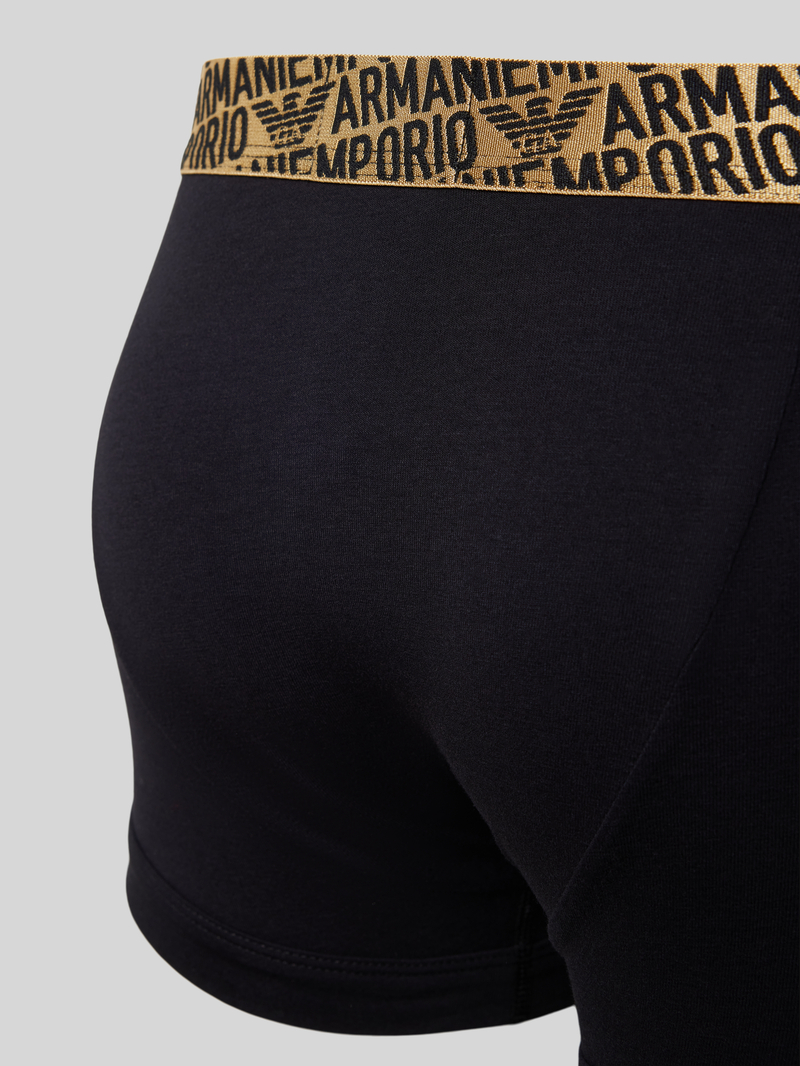 Emporio Armani Boxershort met elastische band met label in een set van 2 stuks