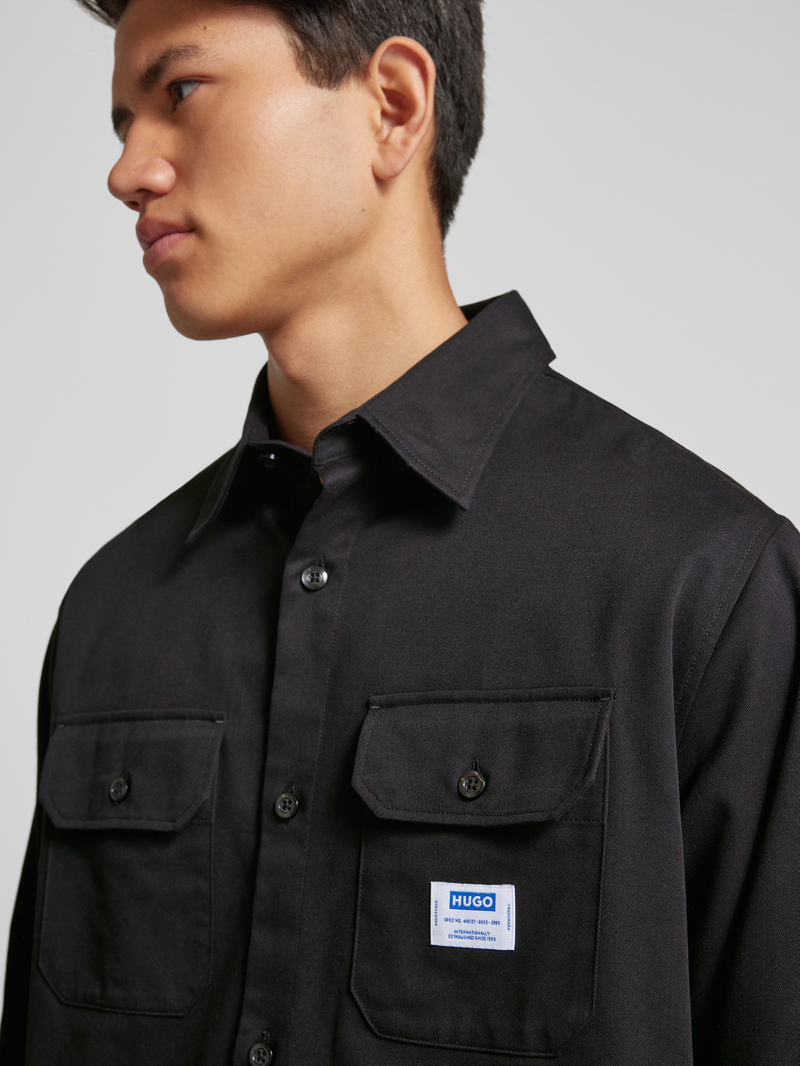 Hugo Blue Regular fit vrijetijdsoverhemd met borstzakken model 'Ekynone'