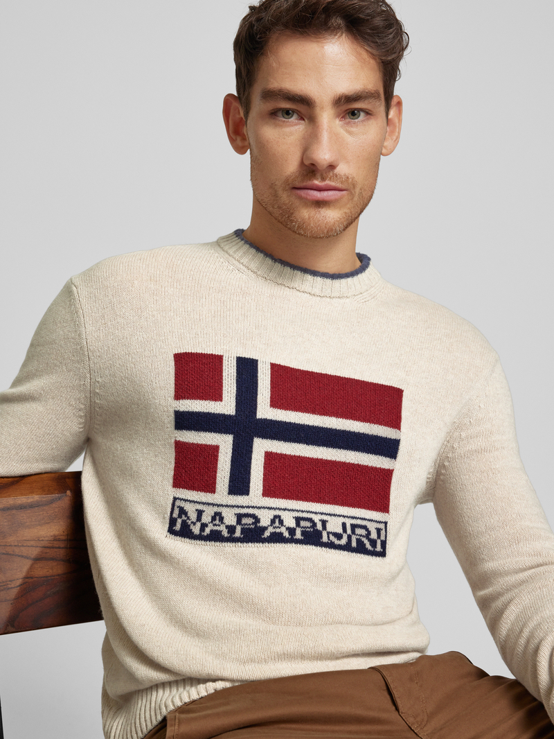 Napapijri Gebreide pullover met labelprint model 'SILVRETTA'