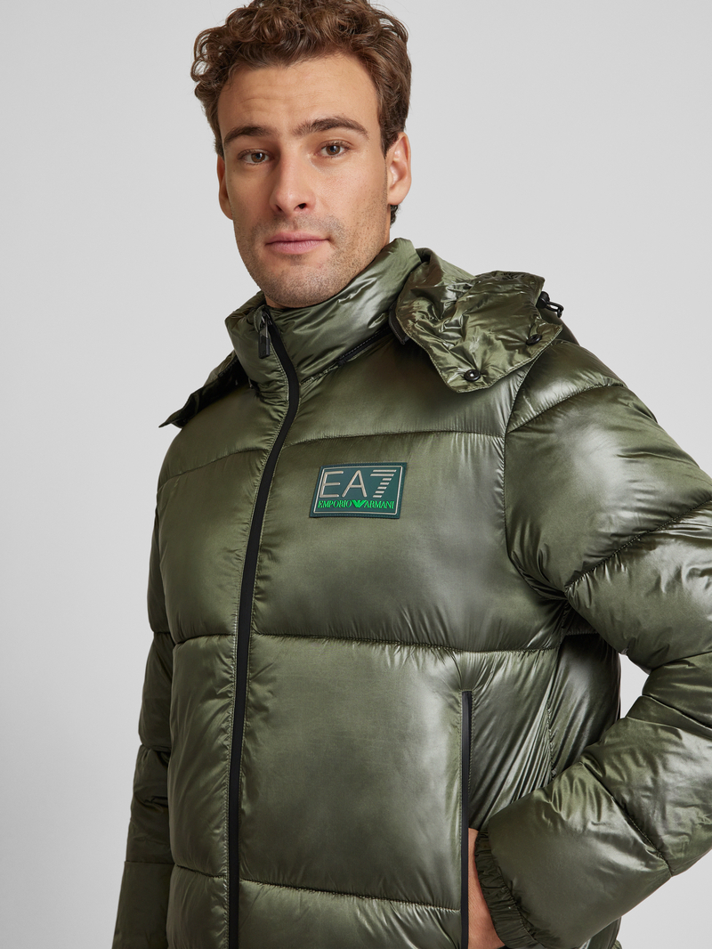 EA7 Emporio Armani Gewatteerd jack met labelpatch model 'SHINY