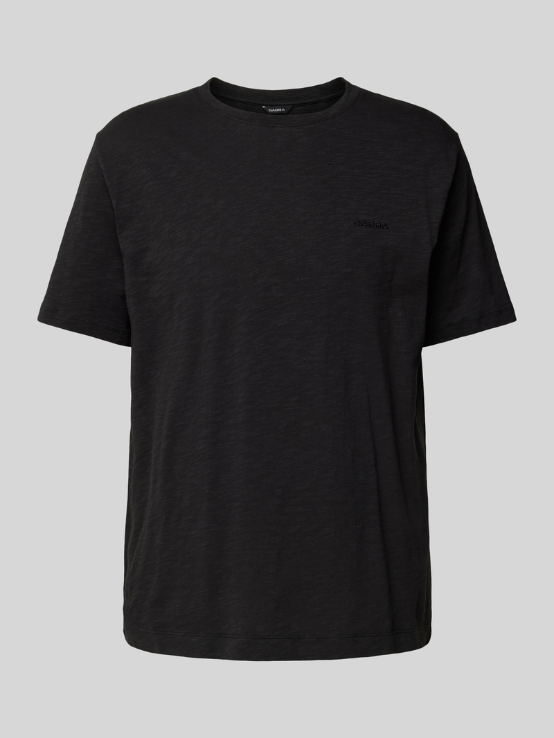 GABBA T-shirt met geribde ronde hals