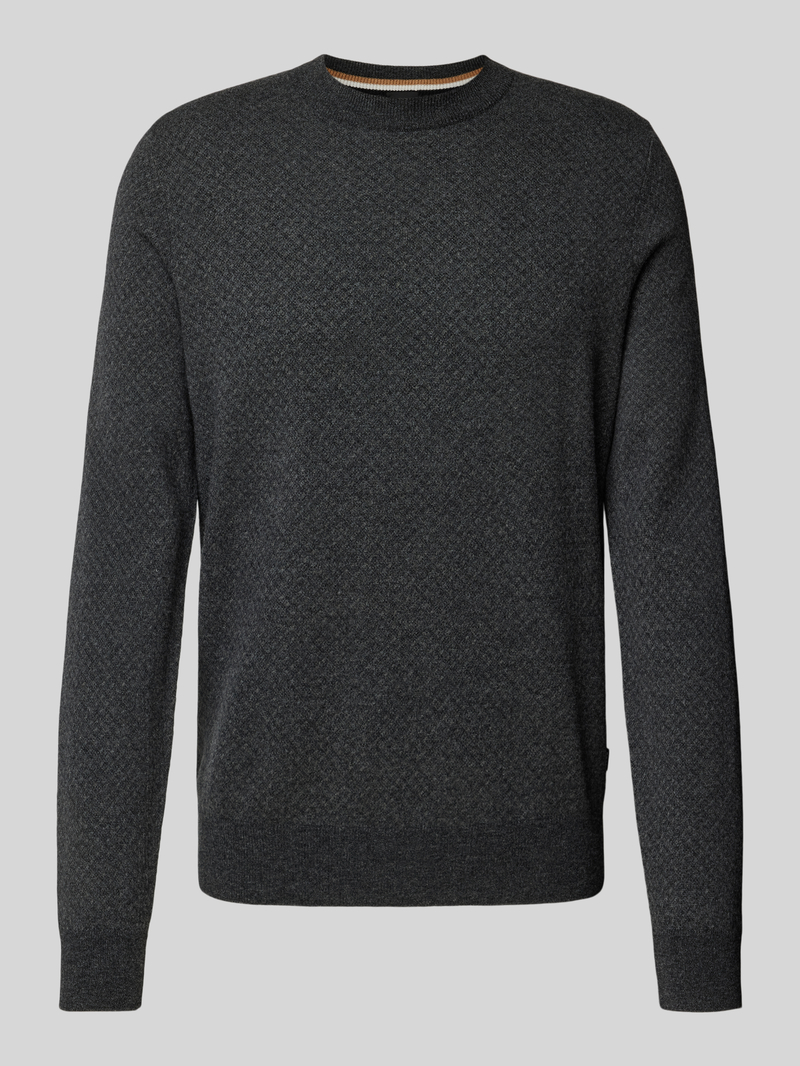 Boss Gebreide pullover met ribboorden model 'Eltoro'